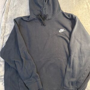 Nike Black Sweatshirt with Hood and Relaxed Fit